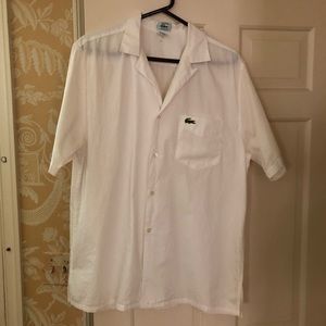 Izod white cotton bowling shirt